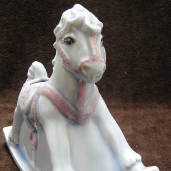 VINTAGE 1950's BABY NURSERY ROCKING HORSE PLANTER - Picture 1 of 6